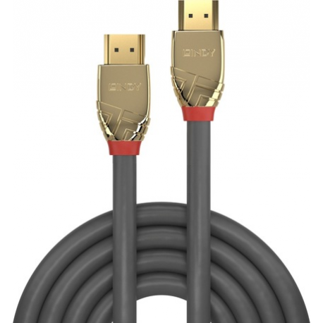 Lindy Gold Line - HDMI cable with Ethernet - HDMI male to HDMI male - 1 m - triple shielded - grey - 4K support - 2