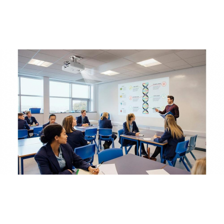 Epson EB-L260F - 3LCD projector - 4600 lumens (white) - 4600 lumens (colour) - 16:9 - 1080p - 802.11a / b / g / n / ac wireless  /  LAN /  Miracast - white - 7