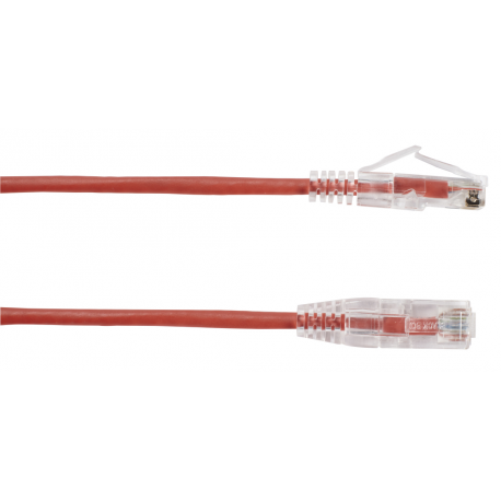 Black Box Slim-Net - Patch cable - RJ-45 (M) to RJ-45 (M) - 3.05 m - UTP - CAT 6 - booted, molded, stranded - red - 2
