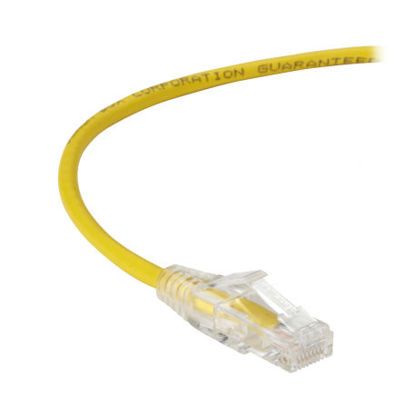 Black Box Slim-Net - Patch cable - RJ-45 (M) to RJ-45 (M) - 4.57 m - UTP - CAT 6 - booted, molded, stranded - yellow - 0