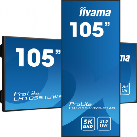 iiyama ProLite LH10551UWS-B1AG - 105" Diagonal Class (104.7" viewable) LED-backlit LCD display - digital signage - 5K UHD (2160p) 5120 x 2160 - black - 3