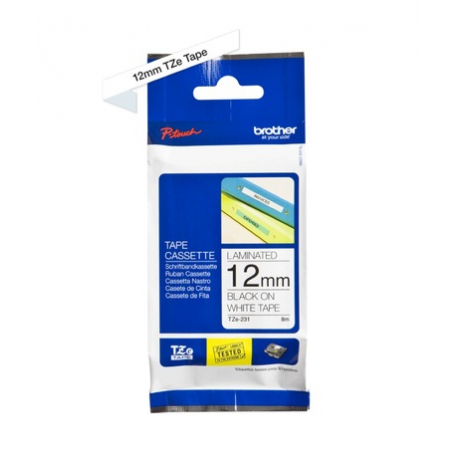 Brother TZe-231S - Black on white - Roll (1.2 cm x 4 m) 1 cassette(s) laminated tape - for Brother PT-D210, D600, H110; P-Touch PT-1880, E800, H110, P900; P-Touch Cube Plus PT-P710 - 4
