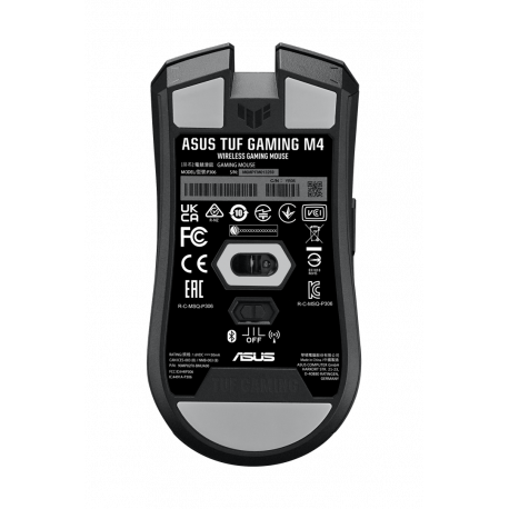 ASUS TUF Gaming M4 - Mouse - right and left-handed - 6 buttons - wireless - 2.4 GHz, Bluetooth 5.1 - USB wireless receiver - black - 12
