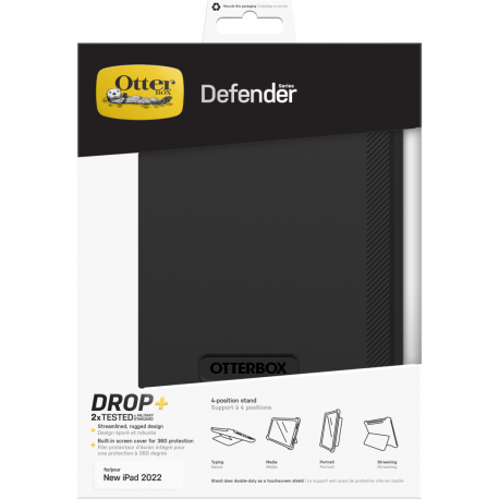 OtterBox Defender Series - Protective case for tablet - rugged - polycarbonate, synthetic rubber - black - for Apple 10.9-inch iPad (10th generation) - 0