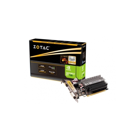 ZOTAC GeForce GT 730 - Graphics card - GF GT 730 - 4 GB DDR3 - PCIe 2.0 x16 low profile - DVI, D-Sub, HDMI - fanless - 0