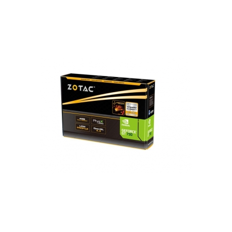ZOTAC GeForce GT 730 - Graphics card - GF GT 730 - 4 GB DDR3 - PCIe 2.0 x16 low profile - DVI, D-Sub, HDMI - fanless - 6