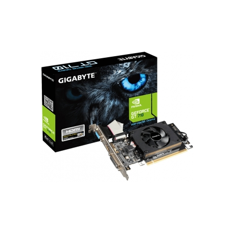 Gigabyte GV-N710D3-2GL - Graphics card - GF GT 710 - 2 GB DDR3 - PCIe 2.0 x8 low profile - DVI, D-Sub, HDMI - 9
