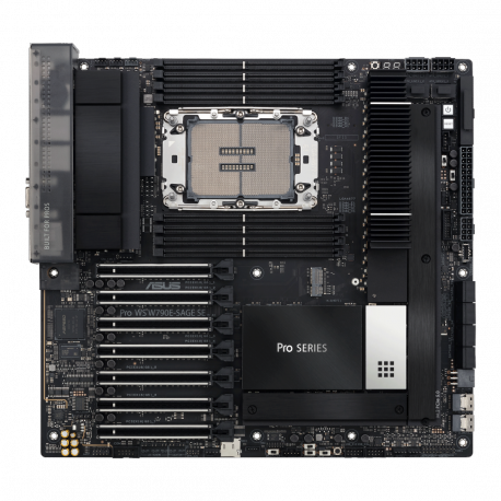 ASUS PRO WS W790E-SAGE SE - Motherboard - SSI EEB - LGA4677 Socket-E - W790 Chipset - USB 3.2 Gen 1, USB 3.2 Gen 2x2, USB-C 3.2 Gen2, USB-C 3.2 Gen 2x2 - 10 Gigabit LAN, Gigabit LAN - HD Audio (8-channel) - 21