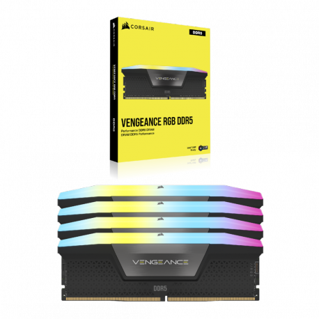 CORSAIR Vengeance RGB - DDR5 - kit - 192 GB: 4 x 48 GB - DIMM 288-pin - 5200 MHz / PC5-41600 - CL38 - 1.25 V - black - 6