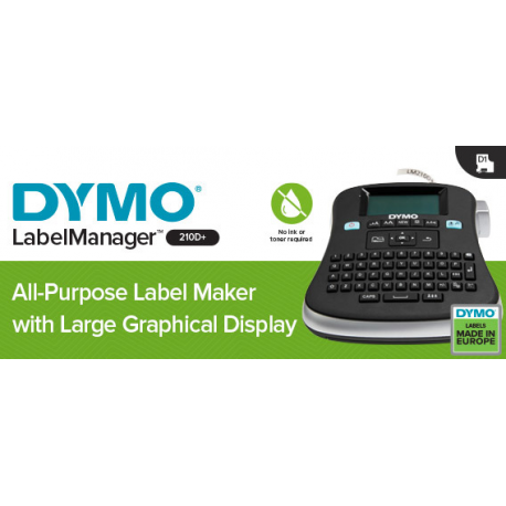 DYMO LabelMANAGER 210D - Labelmaker - B / W - thermal transfer - Roll (1.2 cm) - 180 dpi - cutter - 1 line printing, 2 line printing - black, silver - 24