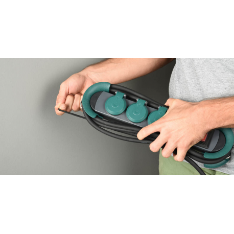 Bachmann HOOK Outdoor - Power strip - output connectors: 4 (4 x power 2-pole) - 4 m cord - green - 11