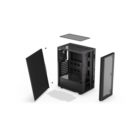 Endorfy Ventum 200 Solid - PC case - ATX - no power supply (ATX) - black - USB / Audio - 23