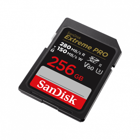SanDisk Extreme Pro - Flash memory card - 256 GB - Video Class V60 / UHS-II U3 / Class10 - microSDXC UHS-II - 3