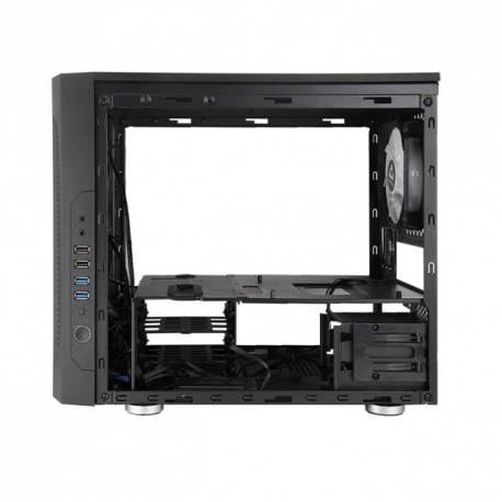 Chieftronic M2 - Cube - micro ATX - windowed side panel (tempered glass) - no power supply (ATX) - black - USB/Audio - 15