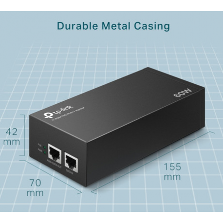 TP-Link TL-POE170S V1 - PoE injector - AC 100-240 V - 60 Watt - output connectors: 1 - 15