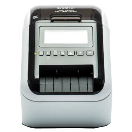 Brother QL-820NWBc - Label printer - two-colour (monochrome) - direct thermal - Roll (6.2 cm) - 300 x 600 dpi - up to 110 labels/min - USB 2.0, LAN, Wi-Fi(n), Bluetooth 5.2 - cutter - white, glossy black - 1