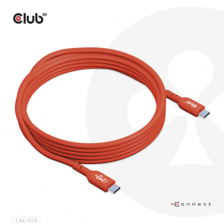 Club 3D - USB cable - 24 pin USB-C (M) to 24 pin USB-C (M) - 48 V - 5 A - 3 m - bi-directional, up to 240W power delivery support, extended power range (EPR) - 1