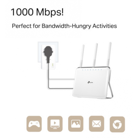 TP-Link Powerline TL-PA7027P - V1 - Starter Kit - bridge - GigE, HomePlug AV (HPAV), HomePlug AV (HPAV) 2.0, IEEE 1901 - wall-pluggable (pack of 2) - 5