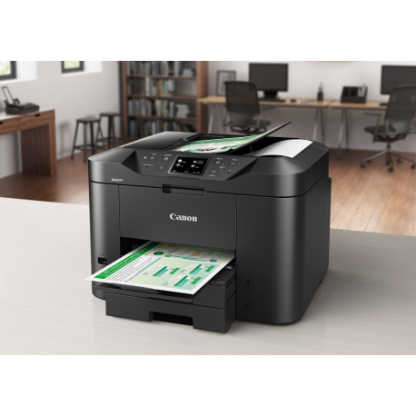 Canon MAXIFY MB2750 - Multifunction printer - colour - ink-jet - A4 (210 x 297 mm), Legal (216 x 356 mm) (original) - A4 / Legal (media) - up to 22 ppm (copying) - up to 24 ipm (printing) - 500 sheets - 33.6 Kbps - USB 2.0, LAN, Wi-Fi(n), USB host - 13