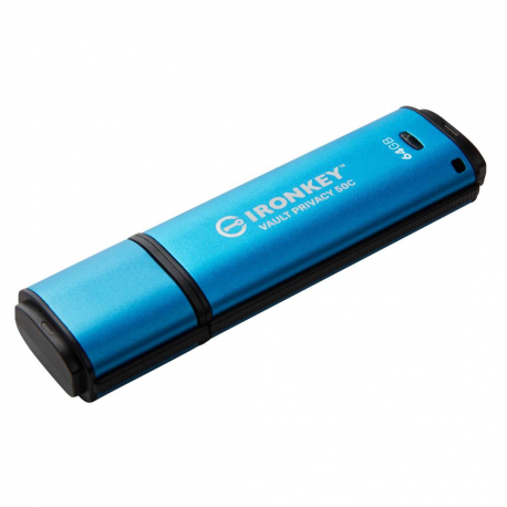 Kingston IronKey Vault Privacy 50C - USB flash drive - encrypted - 64 GB - USB-C 3.2 Gen 1 - TAA Compliant - 3