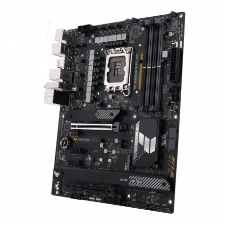 ASUS TUF GAMING H770-PRO WIFI - Motherboard - ATX - LGA1700 Socket - H770 Chipset - USB 3.2 Gen 1, USB 3.2 Gen 2, USB4, USB-C 3.2 Gen 2x2, USB-C 3.2 Gen 1 - 2.5 Gigabit LAN, Wi-Fi 6, Bluetooth - onboard graphics (CPU required) - HD Audio (8-channel) - 7