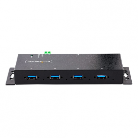 StarTech.com 4-Port Industrial USB 3.0 5Gbps Hub, Rugged USB Hub w / 15kV Air / 8kV Contact ESD and Surge Protection, DIN / Wall / Desk Mountable USB-A Hub, USB Expansion Hub with Locking Ports - Metal Construction (5G4AINDNP-USB-A-HUB) - Hub - industrial - 4 x USB 3.2 Gen 1 - desktop, DIN rail mountable, wall-mountable - 12