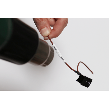 Brother HSe-221E - Black on white - Roll (0.9 cm x 1.5 m) 1 cassette(s) hanging box - heat shrink tube tape - for P-Touch PT-D800W, PT-E300, PT-E300VP, PT-E550WVP, PT-P700, PT-P750W, PT-P900W, PT-P950NW - 2