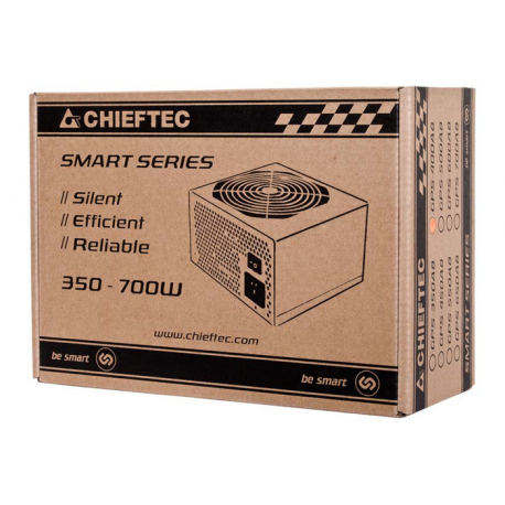 Chieftec Smart Series GPS-500A8 - Power supply (internal) - ATX12V 2.3 - 80 PLUS - AC 230 V - 500 Watt - active PFC - black - 12