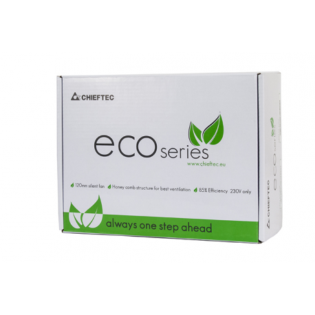 Chieftec ECO Series GPE-500S - Power supply (internal) - ATX12V 2.3 - AC 230 V - 500 Watt - active PFC - 5