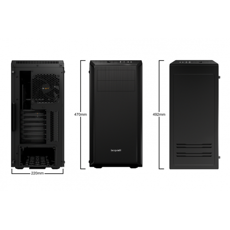 be quiet! Pure Base 600 Window - Tower - ATX - windowed side panel - no power supply (ATX / PS/2) - black - USB/Audio - 12