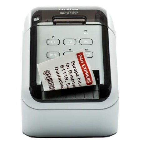 Brother QL-810Wc - Label printer - two-colour (monochrome) - direct thermal - Roll (6.2 cm) - 300 x 600 dpi - up to 110 labels/min - USB 2.0, Wi-Fi(n) - cutter - white, glossy black - 1
