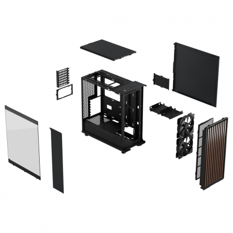 Fractal Design North - Mid tower - ATX - windowed side panel (tinted glass) - no power supply (ATX) - charcoal black - USB / Audio - 36