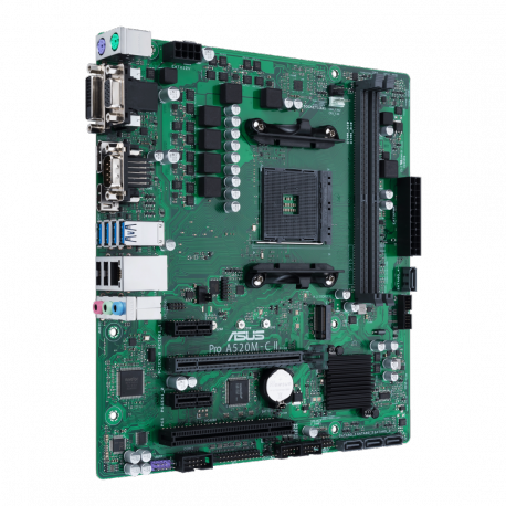 ASUS Pro A520M-C II / CSM - Motherboard - micro ATX - Socket AM4 - AMD A520 Chipset - USB 3.2 Gen 1 - Gigabit LAN - onboard graphics (CPU required) - HD Audio (8-channel) - ASUS Corporate Stable Model (CSM) - 9