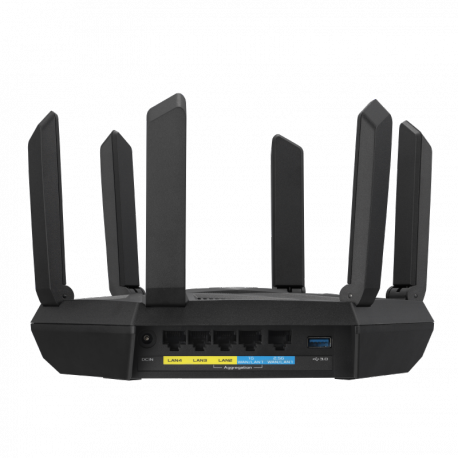 ASUS RT-AXE7800 - Wireless router - 4-port switch - GigE, 2.5 GigE, 802.11ax (Wi-Fi 6E) - WAN ports: 2 - 802.11a / b / g / n / ac / ax (Wi-Fi 6E) - Multi-Band - 14