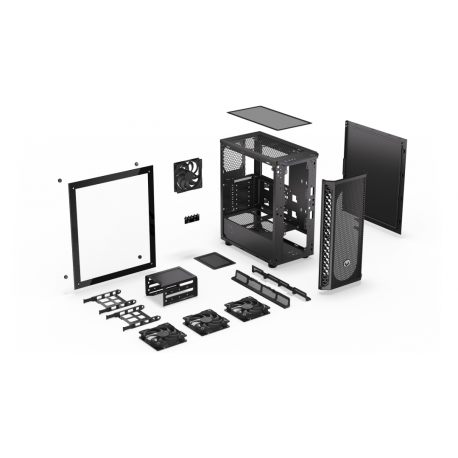 Endorfy Signum 300 Air - Mid tower - ATX - windowed side panel (tempered glass) - no power supply (ATX) - black - USB / Audio - 36