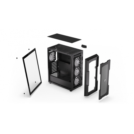 Endorfy Regnum 400 ARGB - PC case - ATX - windowed side panel (tempered glass) - no power supply (ATX) - black - USB / Audio - 67