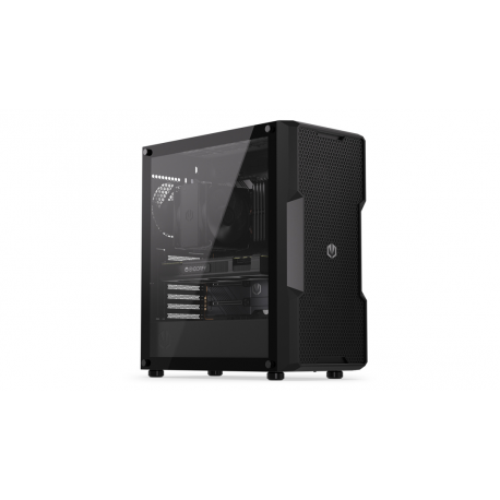 Endorfy Regnum 400 Air - PC case - ATX - windowed side panel (tempered glass) - no power supply (ATX) - black - USB / Audio - 9
