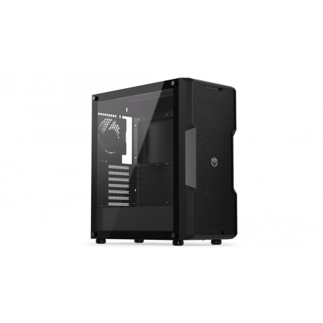 Endorfy Regnum 400 Air - PC case - ATX - windowed side panel (tempered glass) - no power supply (ATX) - black - USB / Audio - 10