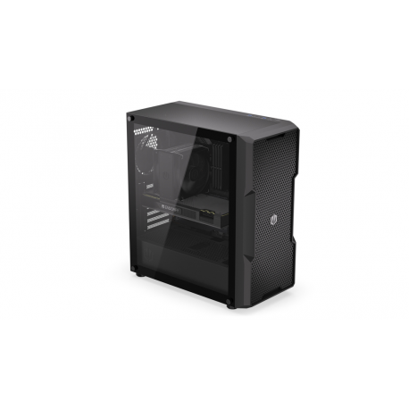 Endorfy Regnum 400 Air - PC case - ATX - windowed side panel (tempered glass) - no power supply (ATX) - black - USB / Audio - 12