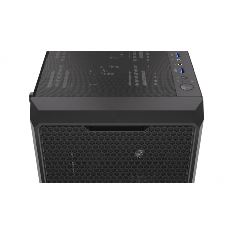 Endorfy Regnum 400 Air - PC case - ATX - windowed side panel (tempered glass) - no power supply (ATX) - black - USB / Audio - 28