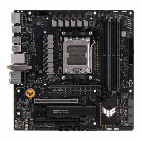 ASUS TUF Gaming B650M-Plus WIFI - Motherboard - micro ATX - Socket AM5 - AMD B650 Chipset - USB 3.1 Gen 2, USB 3.2 Gen 2, USB-C 3.2 Gen 2x2, USB-C 3.2 Gen 1 - 2.5 Gigabit LAN, Bluetooth - onboard graphics (CPU required) - HD Audio (8-channel) - 9