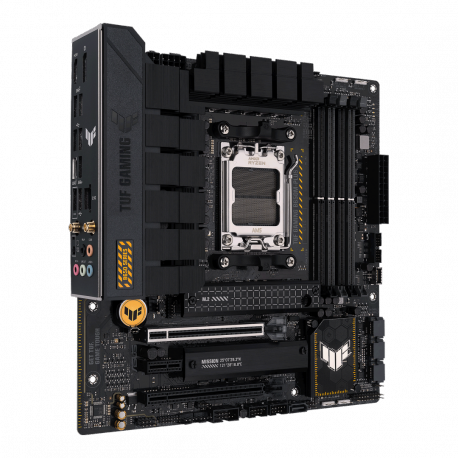 ASUS TUF Gaming B650M-Plus WIFI - Motherboard - micro ATX - Socket AM5 - AMD B650 Chipset - USB 3.1 Gen 2, USB 3.2 Gen 2, USB-C 3.2 Gen 2x2, USB-C 3.2 Gen 1 - 2.5 Gigabit LAN, Bluetooth - onboard graphics (CPU required) - HD Audio (8-channel) - 10