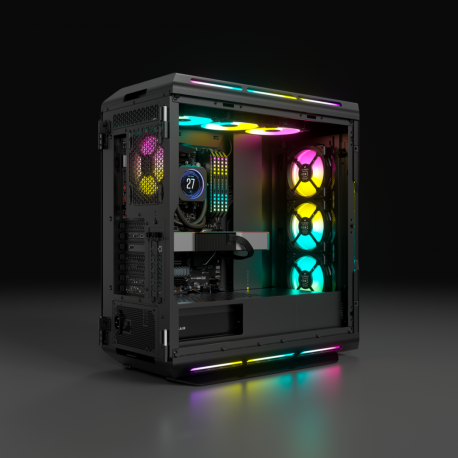 CORSAIR iCUE 5000T RGB - Mid tower - extended ATX - windowed side panel (tempered glass) - no power supply (ATX) - black - USB/Audio - 4