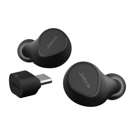 Jabra Evolve2 Buds UC - True wireless earphones with mic - in-ear - Bluetooth - active noise cancelling - USB-C via Bluetooth adapter - noise isolating - black - 1