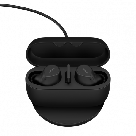 Jabra Evolve2 Buds UC - True wireless earphones with mic - in-ear - Bluetooth - active noise cancelling - USB-A via Bluetooth adapter - noise isolating - black - Zoom Certified, Optimised for Google Meet - 7