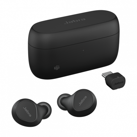 Jabra Evolve2 Buds MS - True wireless earphones with mic - in-ear - Bluetooth - active noise cancelling - USB-C via Bluetooth adapter - noise isolating - black - 5