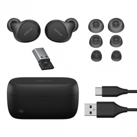 Jabra Evolve2 Buds MS - true wireless earphones with mic - USB-A via Bluetooth adapter - 19