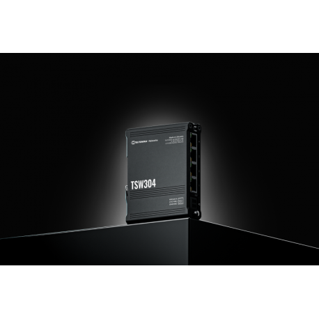 Teltonika TSW304 - Switch - 4 x 10 / 100 / 1000 - DIN rail mountable - Passive PoE - 0
