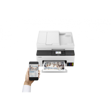 Canon MAXIFY GX2050 - Multifunction printer - colour - ink-jet - refillable - Legal (216 x 356 mm) / A4 (210 x 297 mm) (original) - A4 / Legal (media) - up to 15 ipm (printing) - 250 sheets - 33.6 Kbps - USB 2.0, LAN, Wi-Fi(ac) - 11