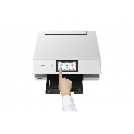 Canon PIXMA TS8751 - Multifunction printer - colour - ink-jet - Legal (216 x 356 mm) (original) - A4 / Legal (media) - up to 15 ipm (printing) - 200 sheets - USB 2.0, Wi-Fi(ac) - white - 1